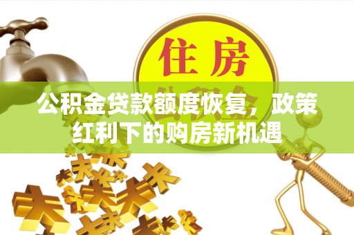 文登公积金贷款额度恢复，政策红利下的购房新机遇