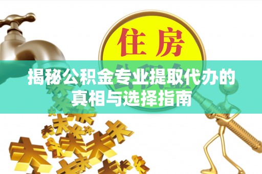 文登揭秘公积金专业提取代办的真相与选择指南